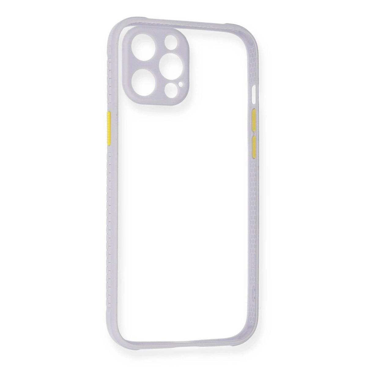 Newface Apple İphone 12 Kılıf Miami Şeffaf Silikon - Lila