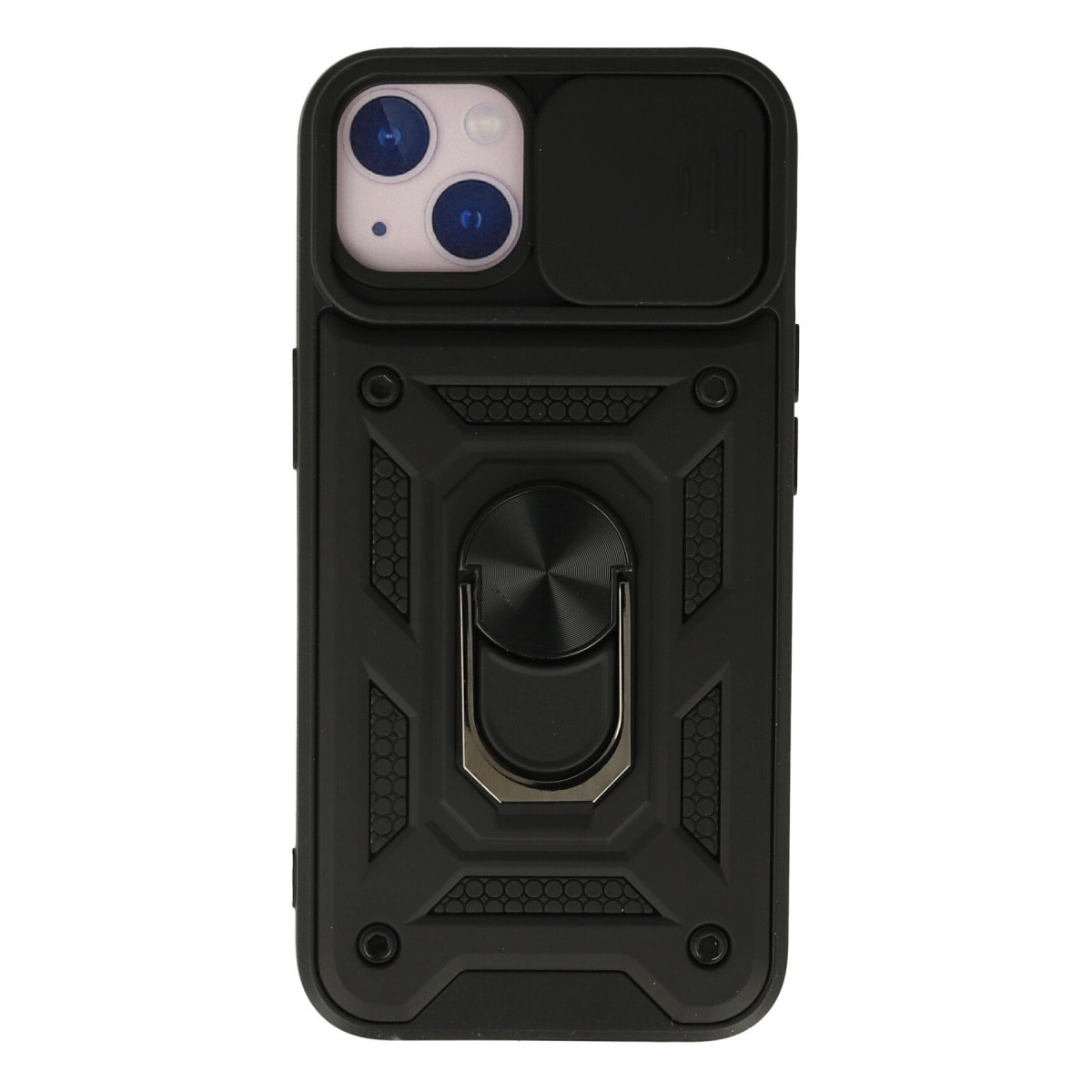 İphone 15 Kılıf Pars Lens Yüzüklü Silikon - Siyah