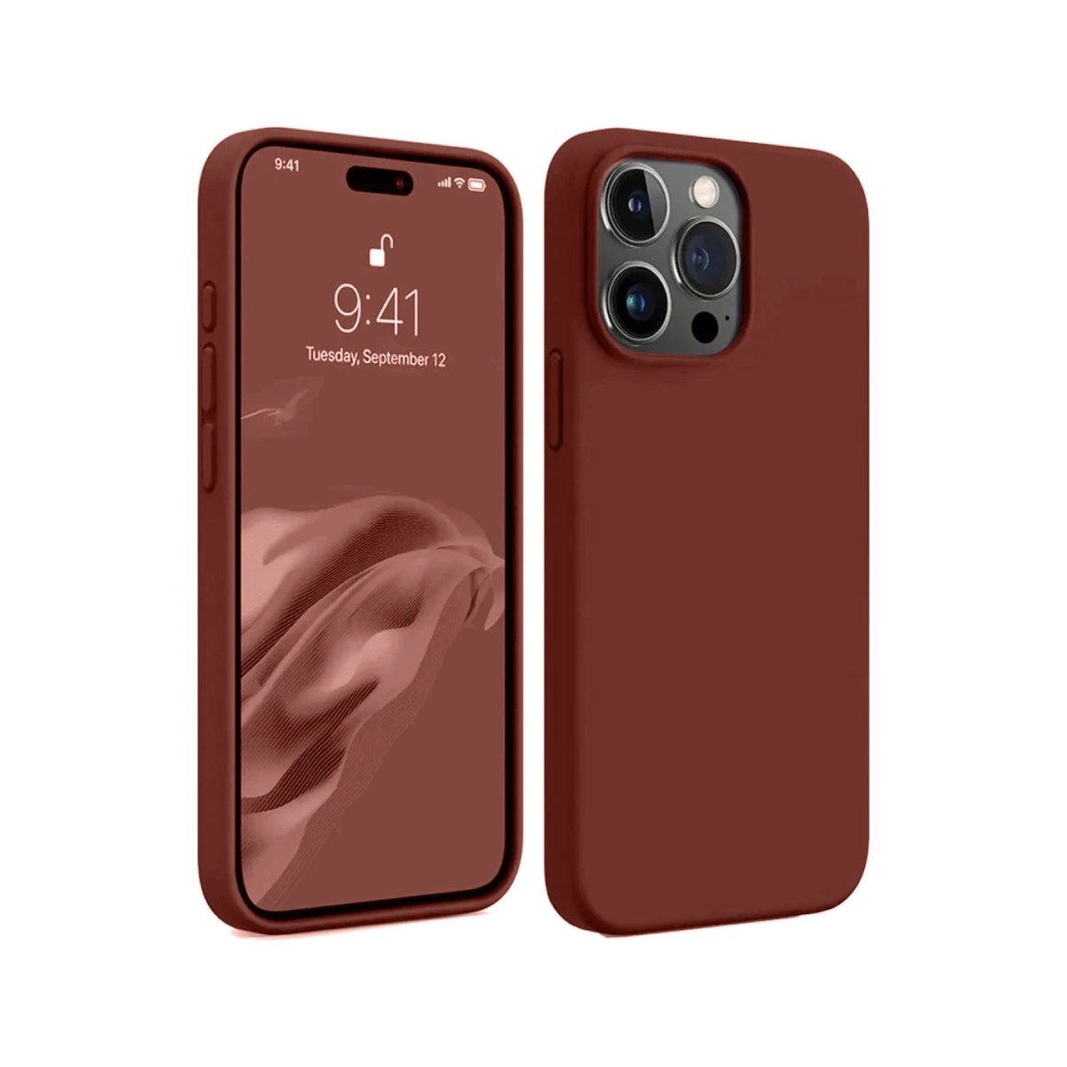 İphone 15 Pro Max Kılıf First Silikon - Bordo
