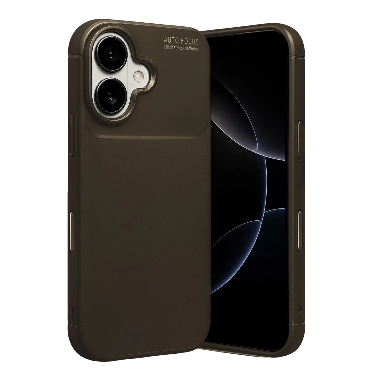 İphone 17 Auto Focus Karbon Kapak - Kahverengi