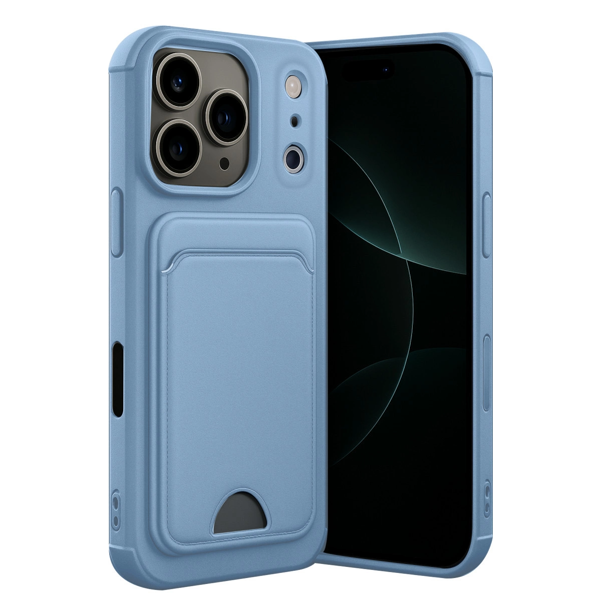 İphone 17 Pro Kelvin Kartvizitli Silikon - Mavi