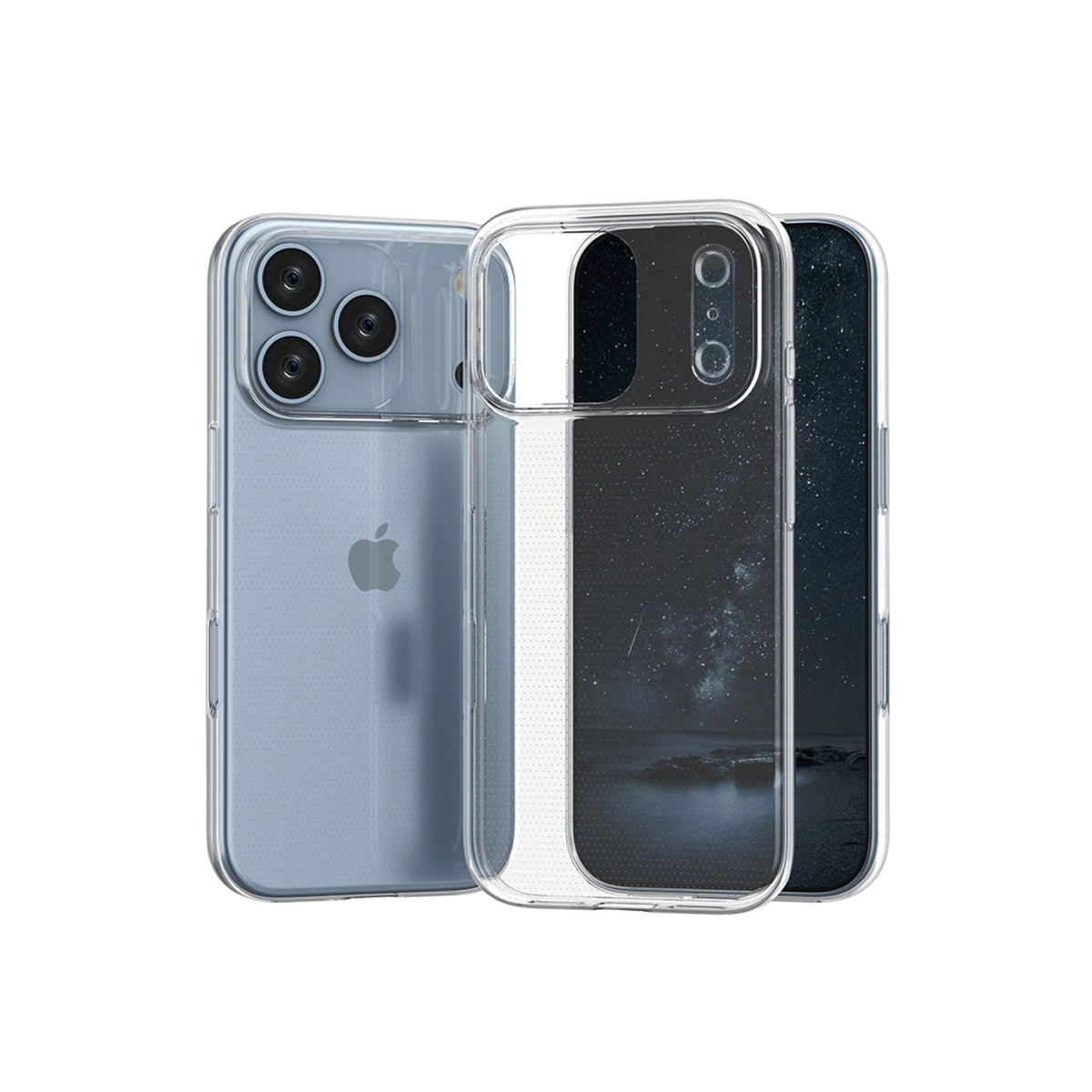 İphone 17 Pro Max Lüx Şeffaf Silikon - Şeffaf
