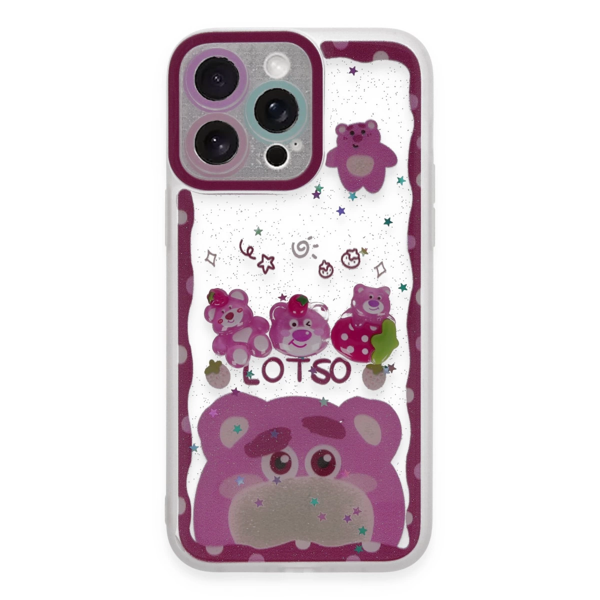 İphone 14 Pro Kılıf Sweet Desenli Silikon Kapak - Pembe