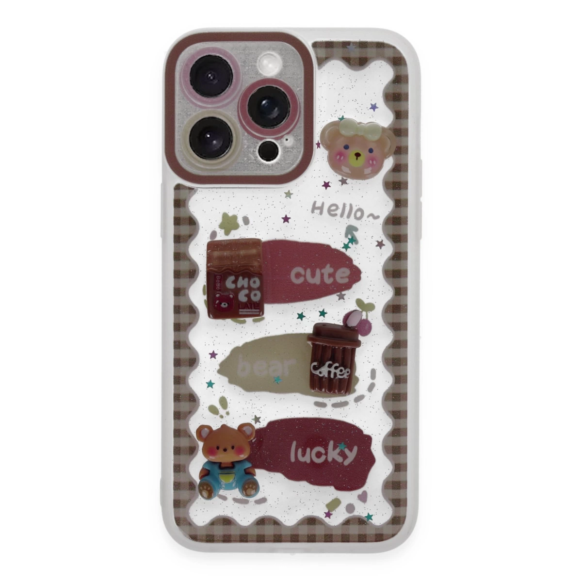 İphone 14 Pro Kılıf Sweet Desenli Silikon Kapak - Şeffaf