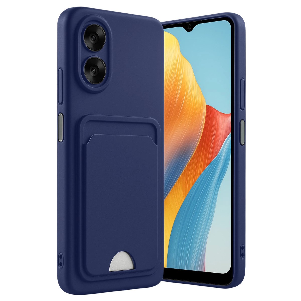 Oppo A38 Kılıf Kelvin Kartvizitli Silikon - Lacivert