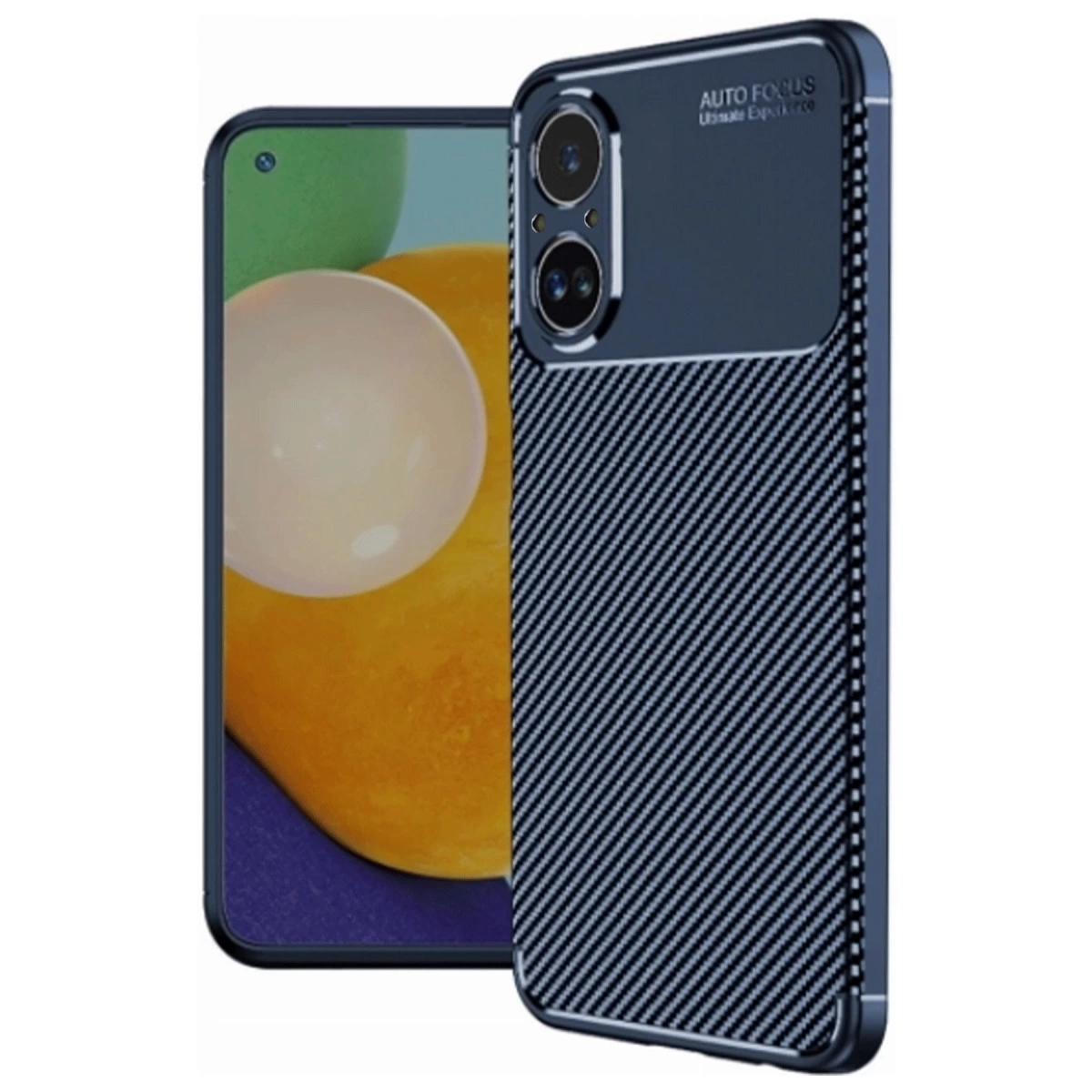 Realme 12 Lite Kılıf Auto Focus Karbon Kapak - Lacivert