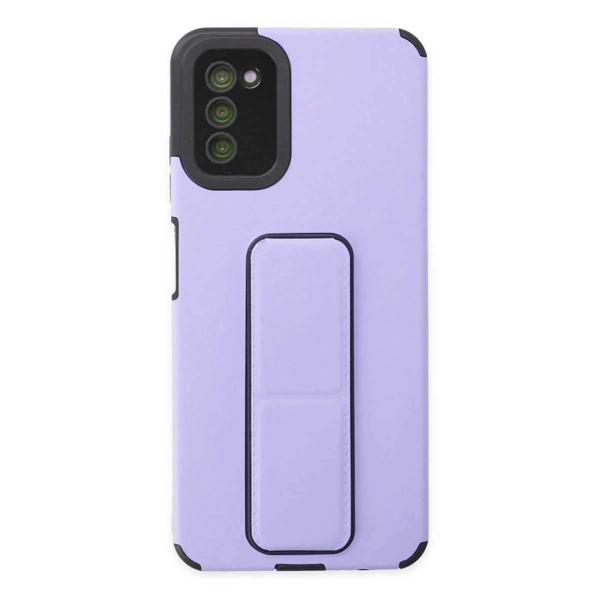 Newface Samsung Galaxy A03s Kılıf Mega Standlı Silikon - Lila