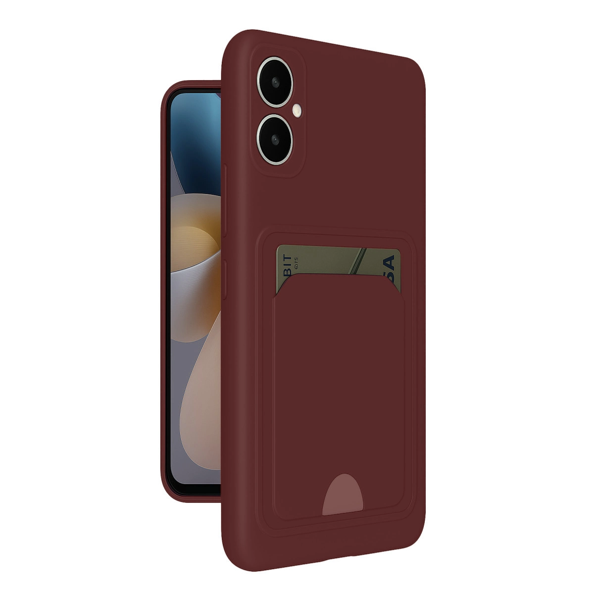 Samsung Galaxy A05 Kelvin Kartvizitli Silikon - Bordo