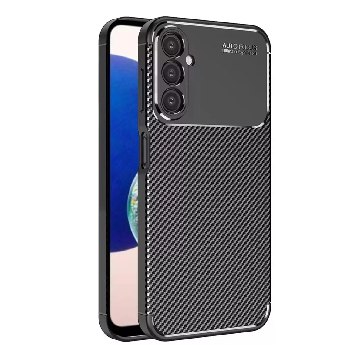 Samsung Galaxy A05s Kılıf Auto Focus Karbon Kapak - Siyah