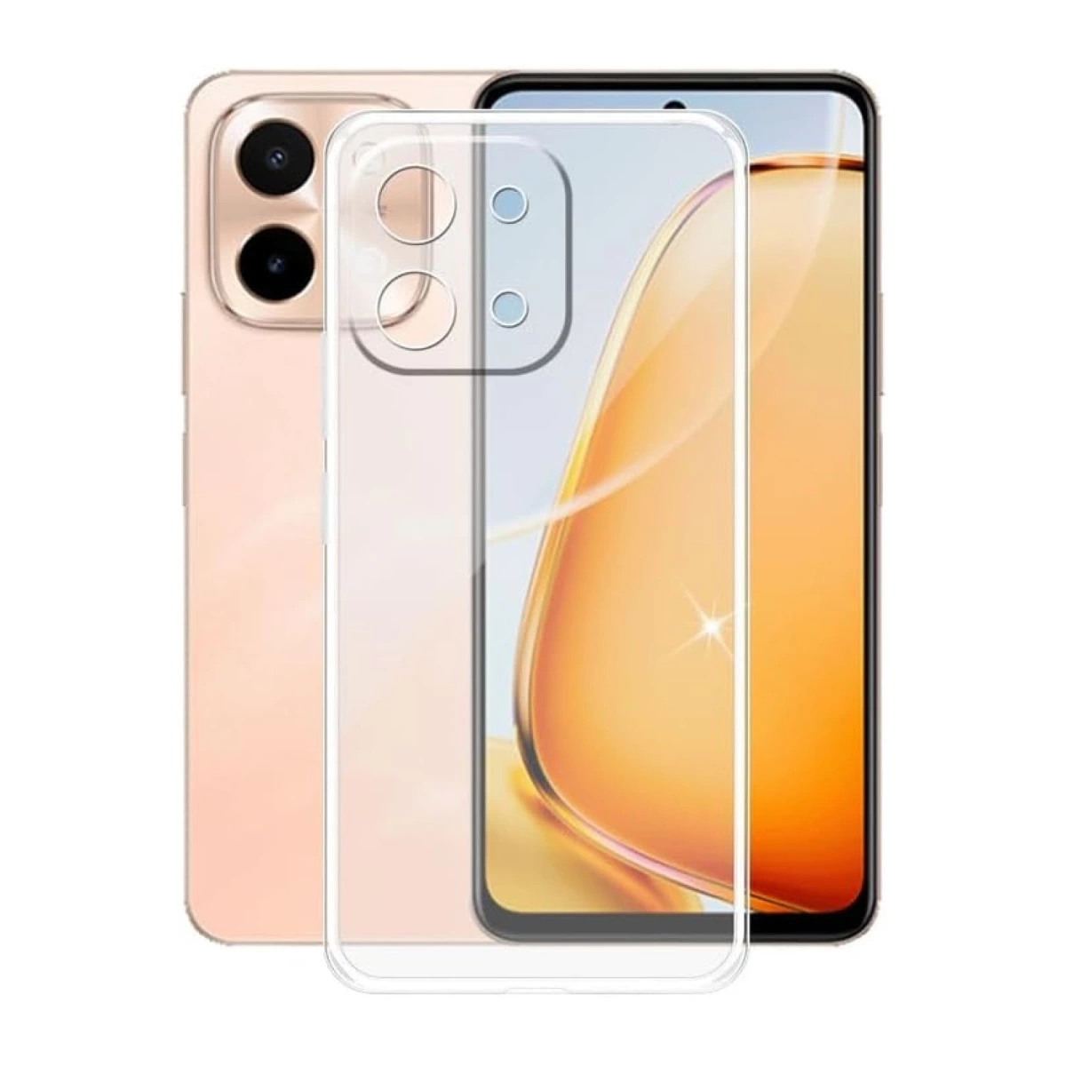 Vivo Y28 Kılıf Lüx Şeffaf Silikon
