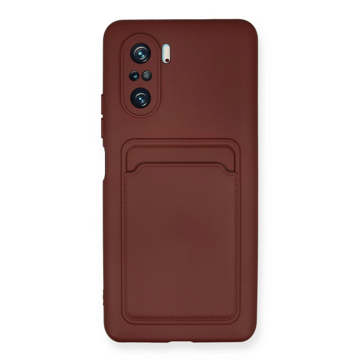 Xiaomi Mi 11i Kılıf Kelvin Kartvizitli Silikon - Bordo