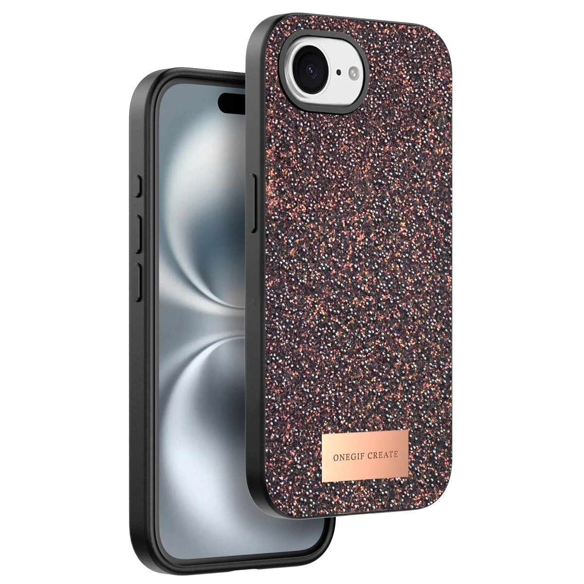 Onegif  İphone 16e Bright Simli Kapak - Derin Mor