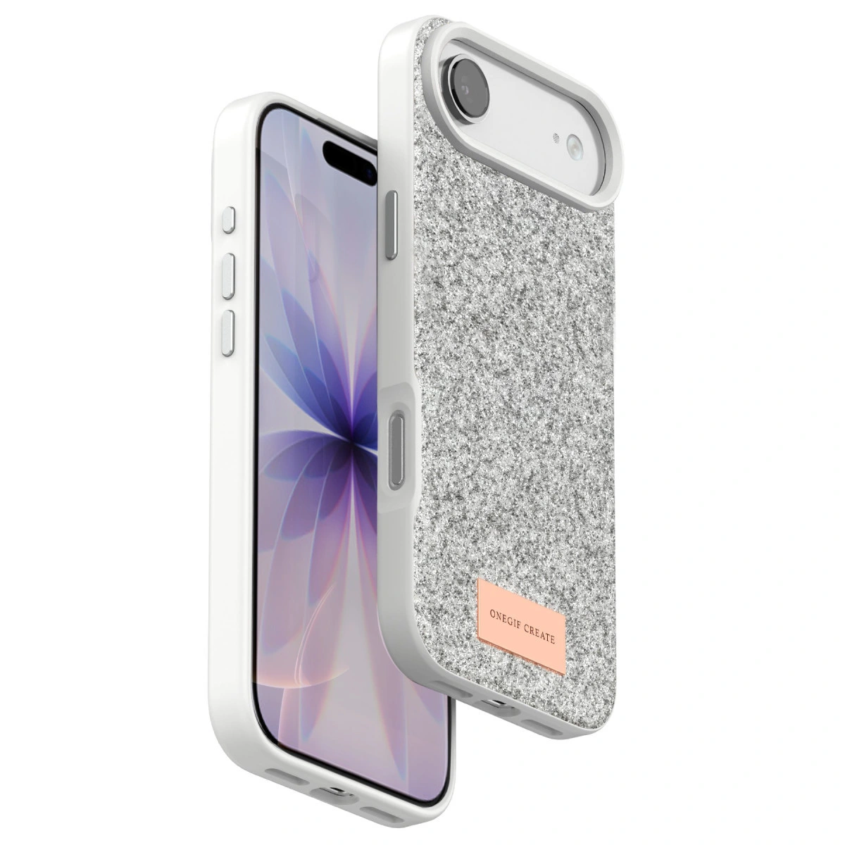Onegif  İphone 17 Air Bright Simli Kapak - Beyaz