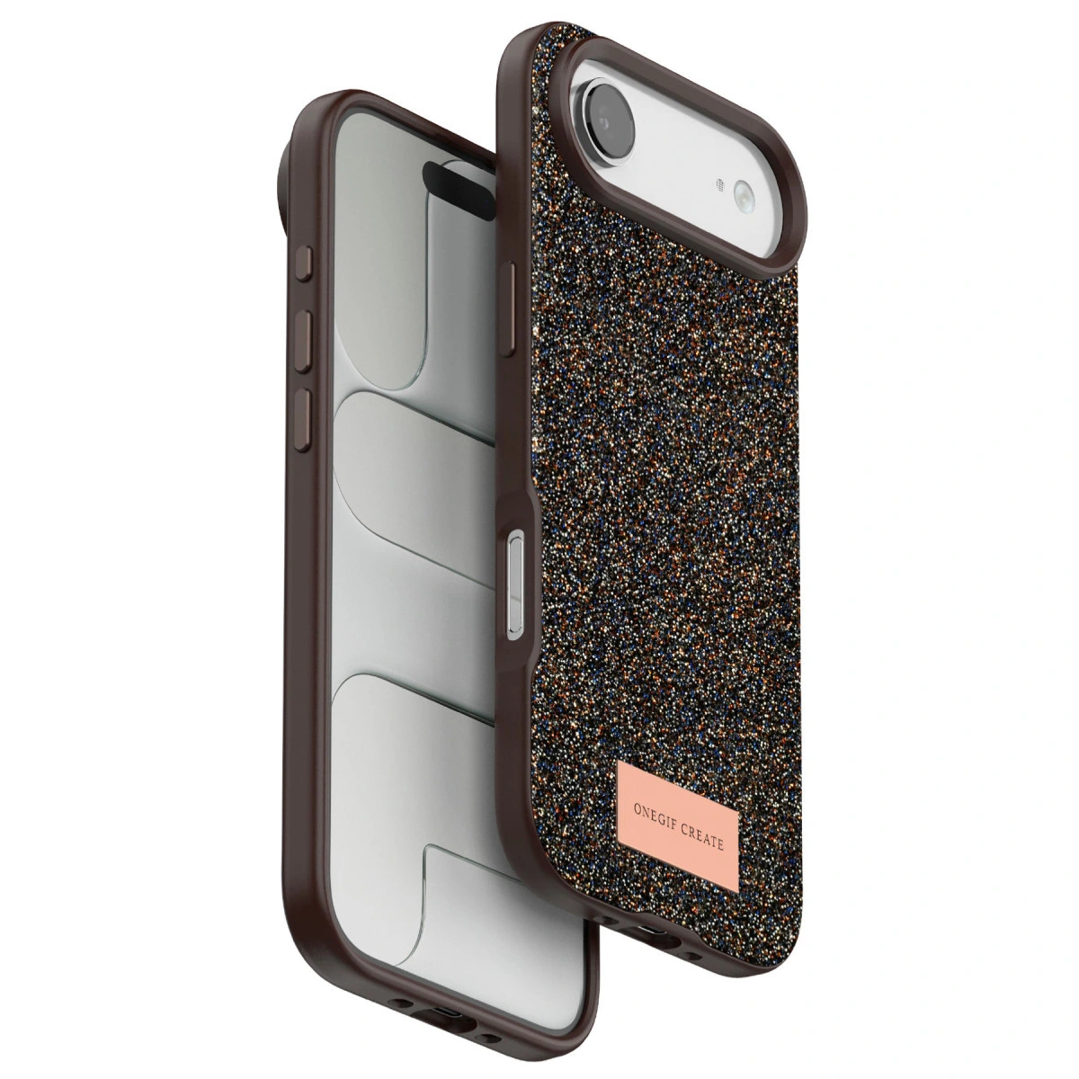 Onegif  İphone 17 Air Bright Simli Kapak - Gold
