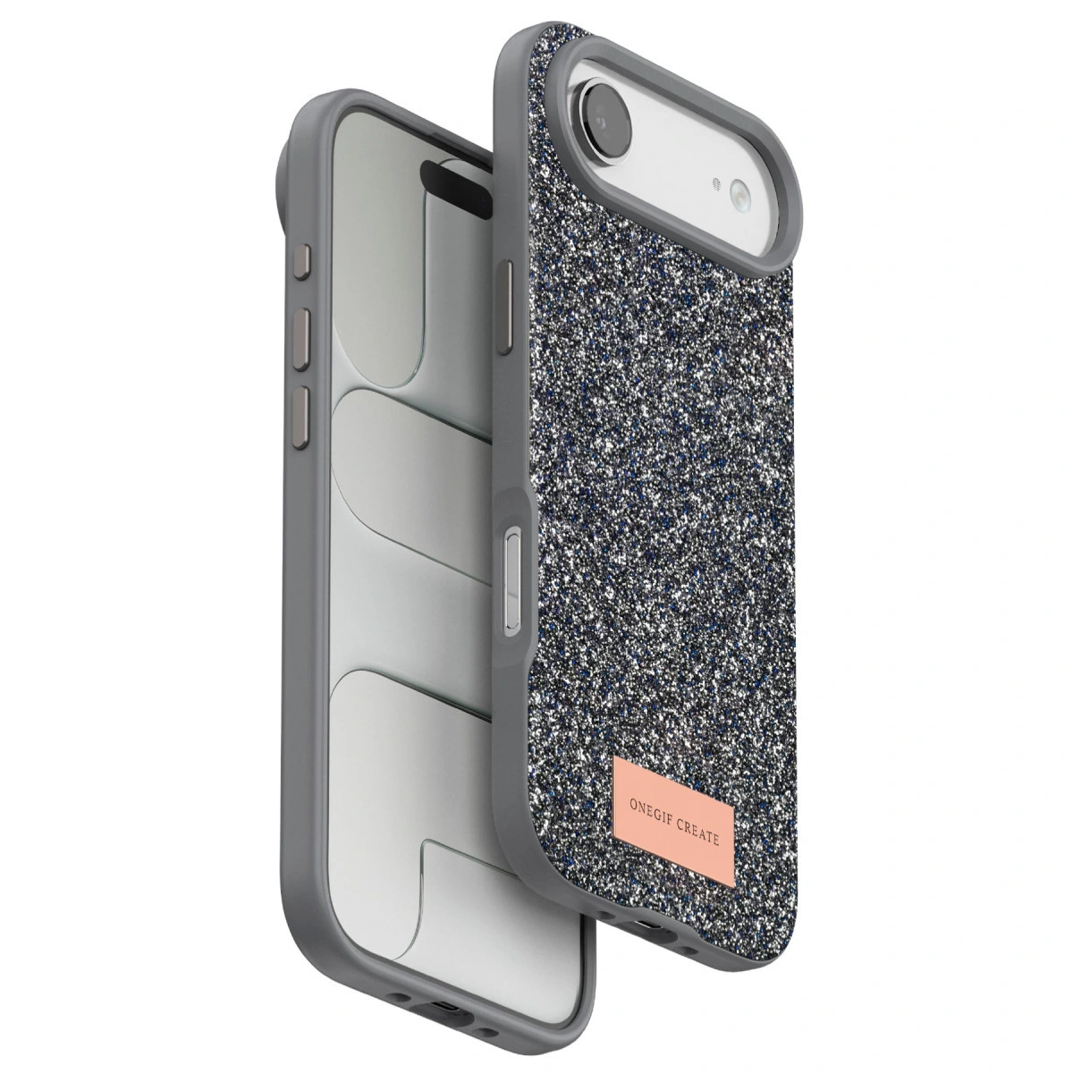 Onegif  İphone 17 Air Bright Simli Kapak - Gümüş
