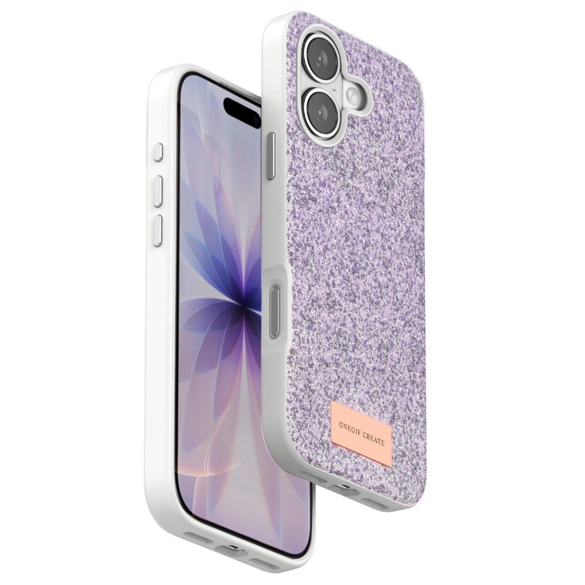 Onegif  İphone 17 Bright Simli Kapak - Lila