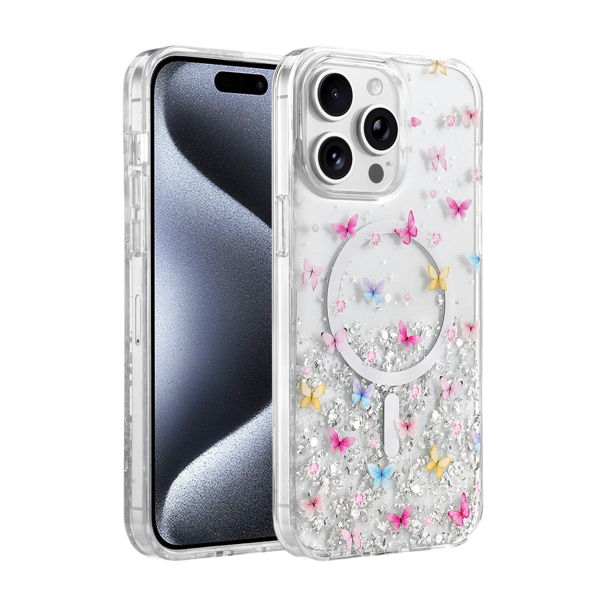 Onegif  İphone 14 Pro Max Misk Simli Magsafe Kapak - Desen 4