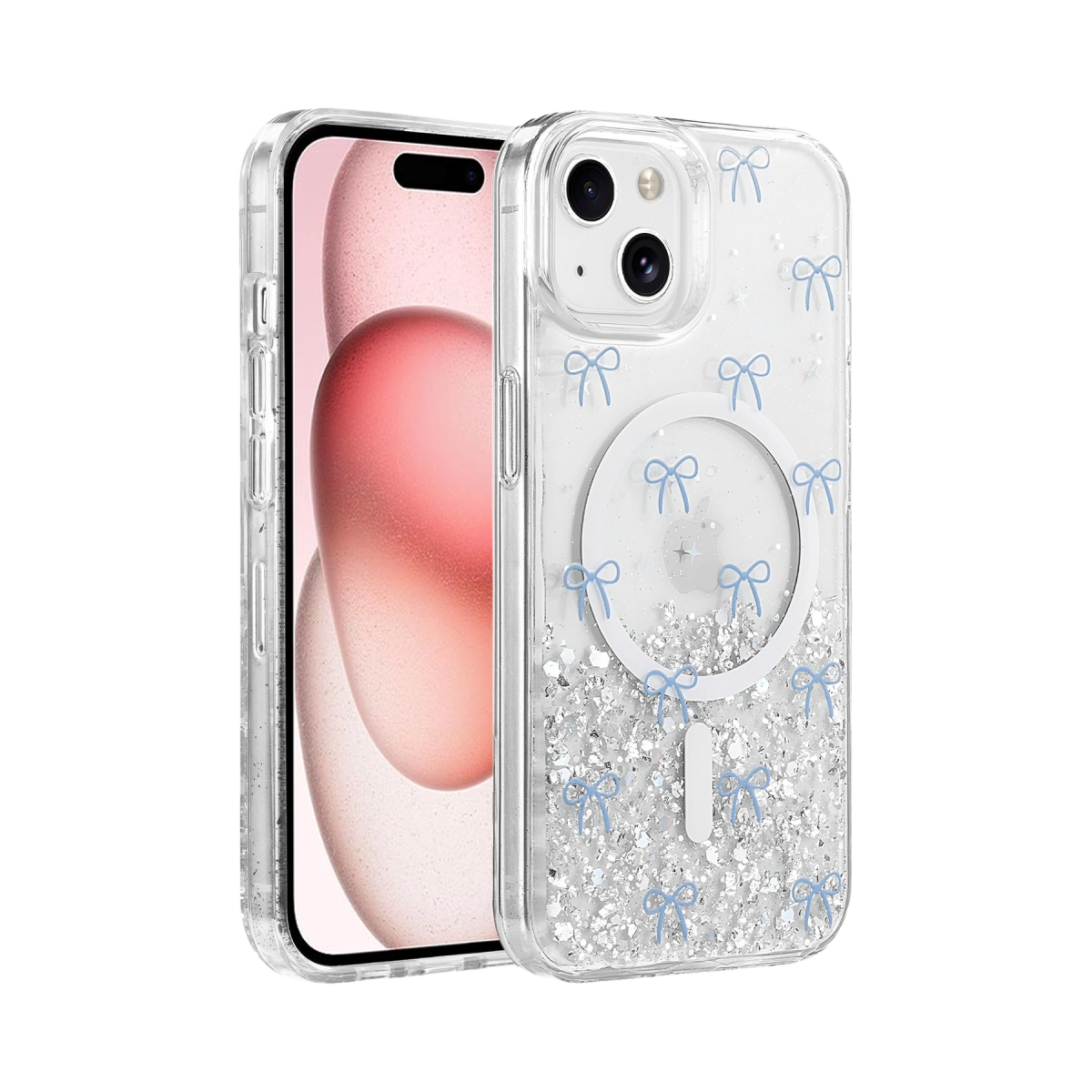 Onegif  İphone 15 Misk Simli Magsafe Kapak - Desen 3