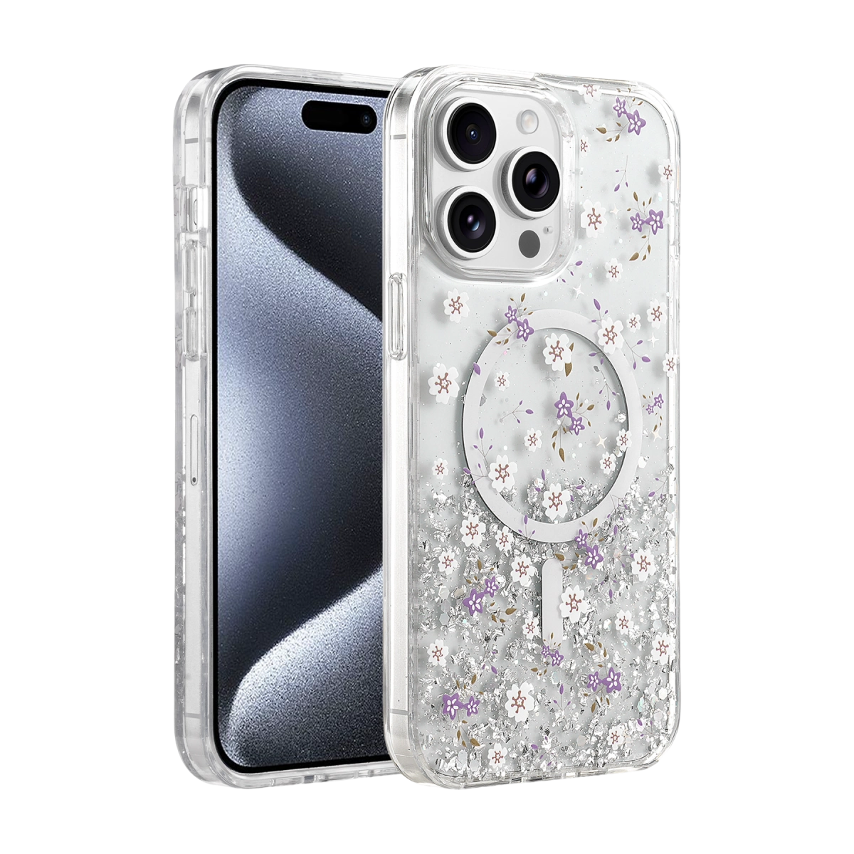 Onegif  İphone 15 Pro Max Misk Simli Magsafe Kapak - Desen 2