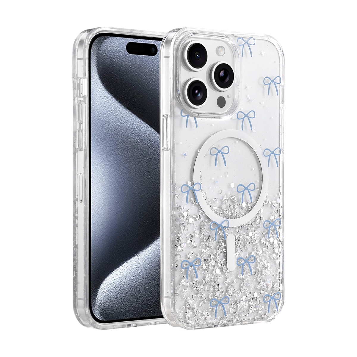 Onegif  İphone 15 Pro Max Misk Simli Magsafe Kapak - Desen 3