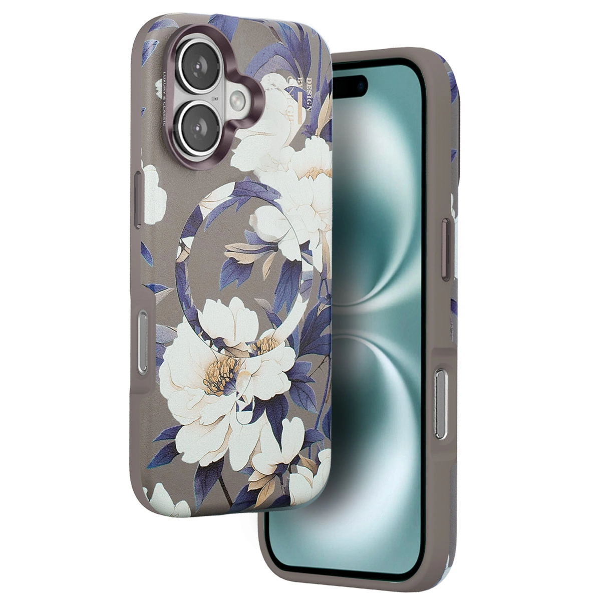 Onegif  İphone 16 Flower Series Magsafe Kapak - Gri