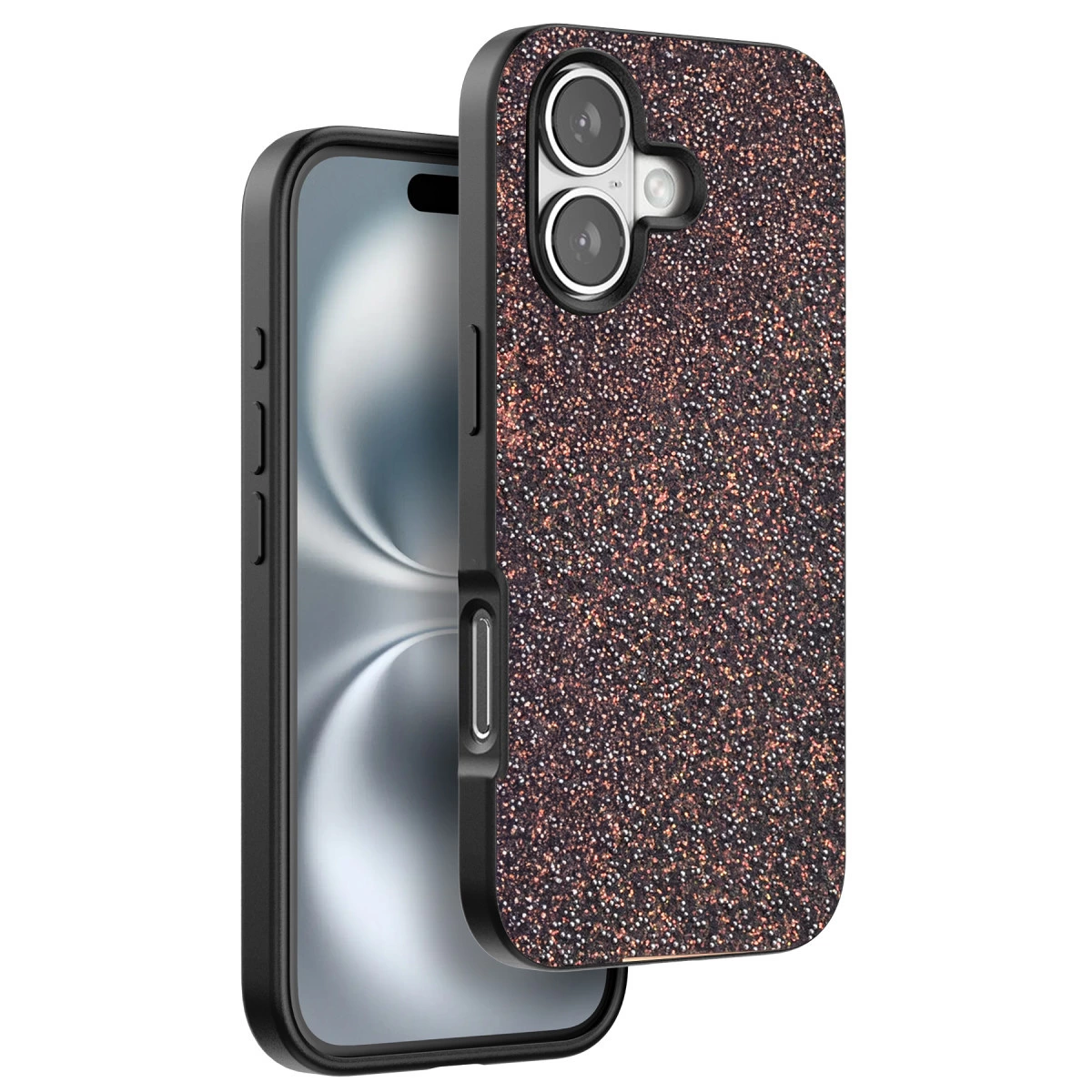 Onegif  İphone 16 Plus Bright Simli Kapak - Derin Mor