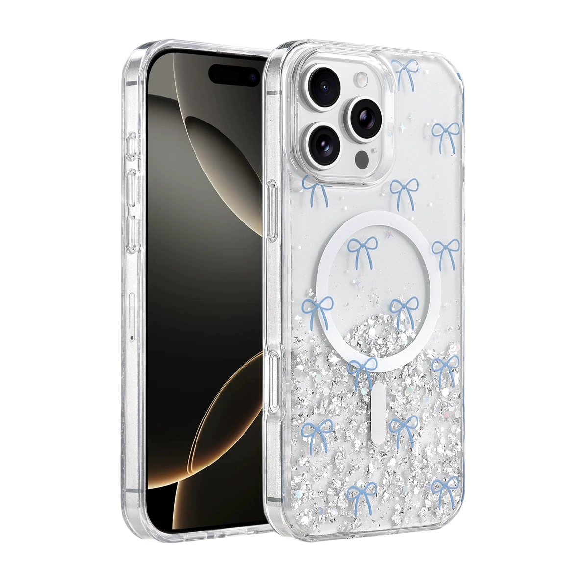 Onegif  İphone 16 Pro Max Misk Simli Magsafe Kapak - Desen 3