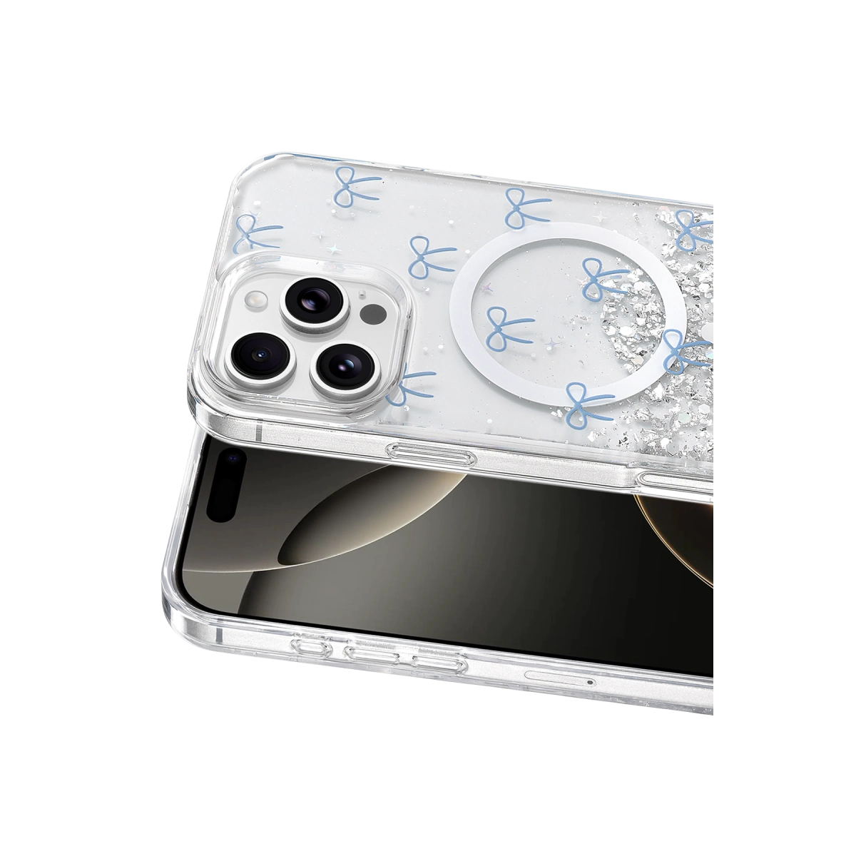 Onegif  İphone 16 Pro Max Misk Simli Magsafe Kapak - Desen 3