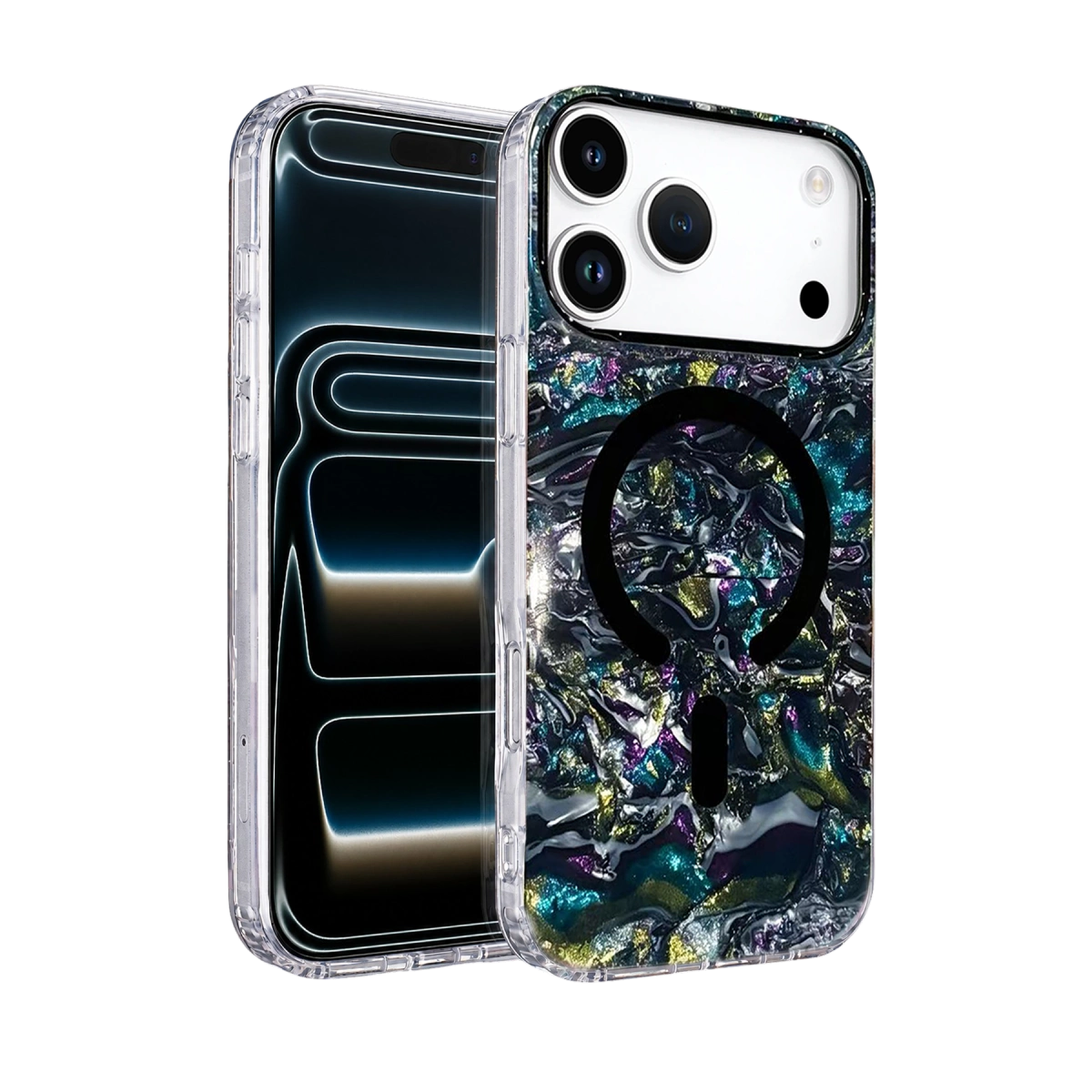 Onegif  İphone 17 Pro Max Mila Dalgalı Magsafe Kapak - Lacivert