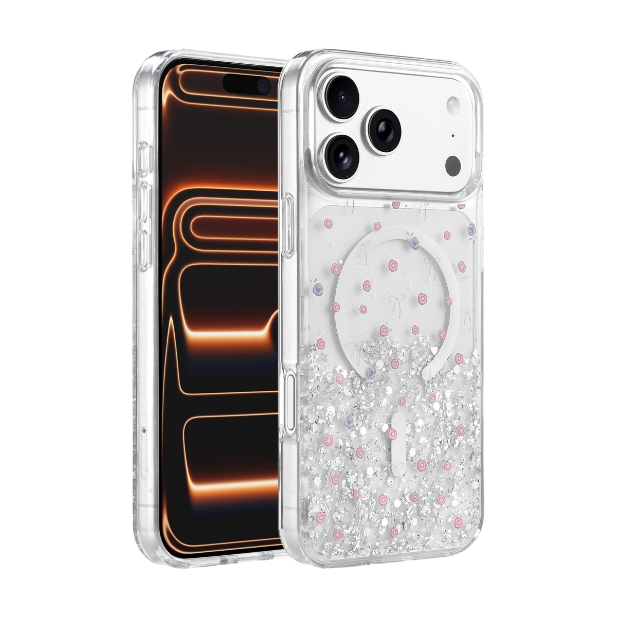 Onegif  İphone 17 Pro Max Misk Simli Magsafe Kapak - Desen 1