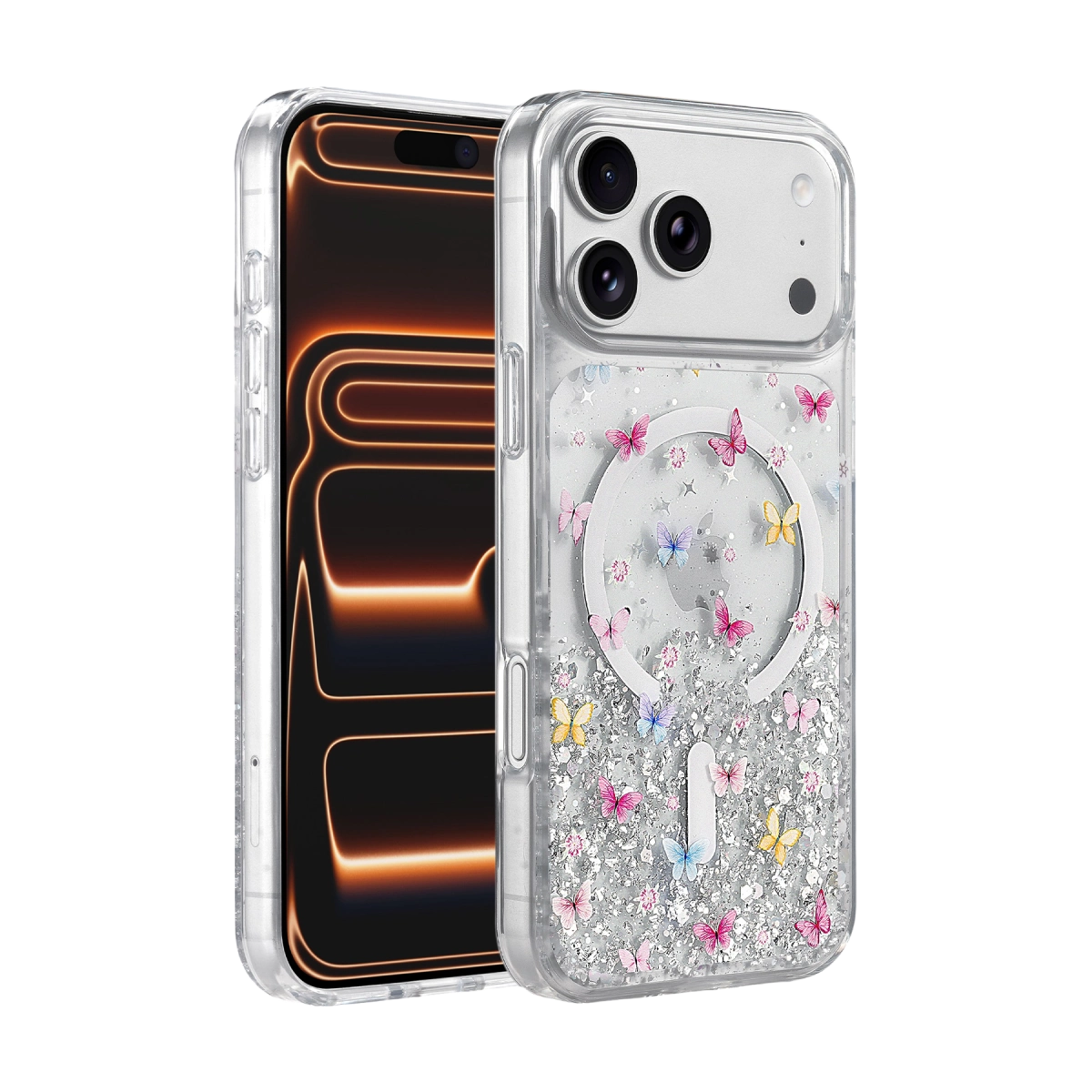 Onegif  İphone 17 Pro Max Misk Simli Magsafe Kapak - Desen 4