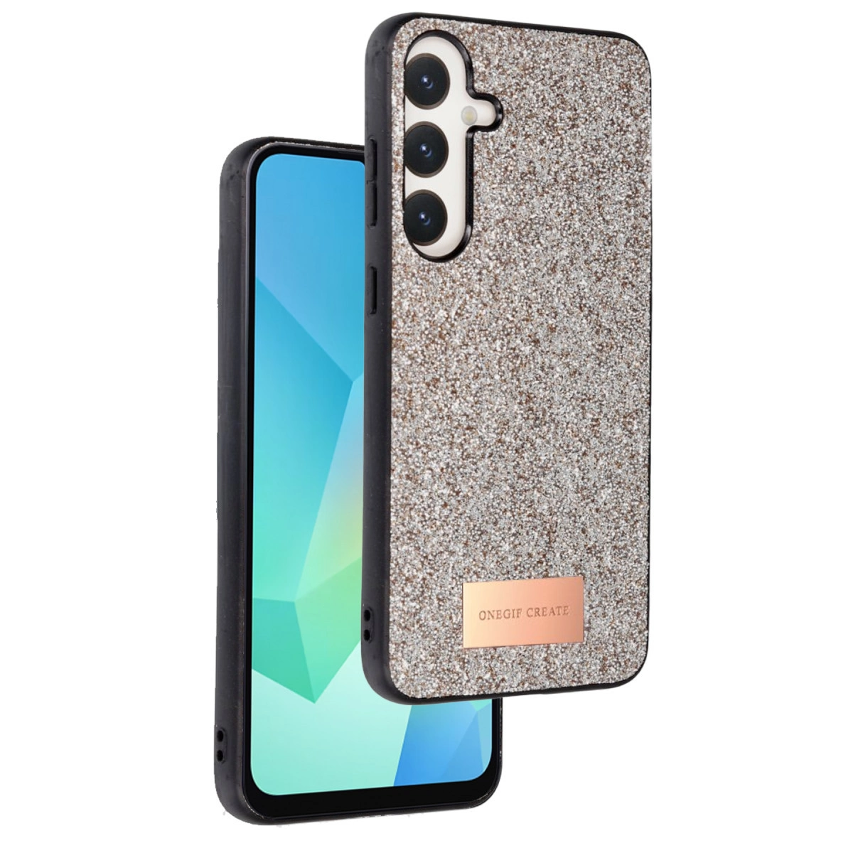 Onegif Samsung Galaxy A16 5g Bright Simli Kapak - Gold