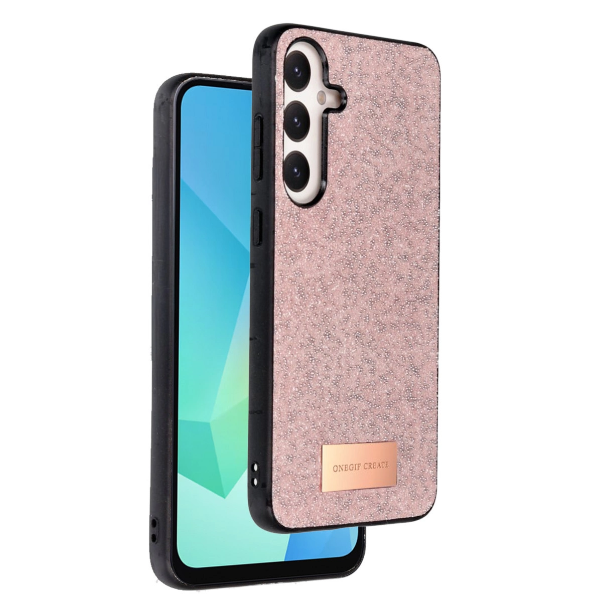 Onegif Samsung Galaxy A16 5g Bright Simli Kapak - Pembe
