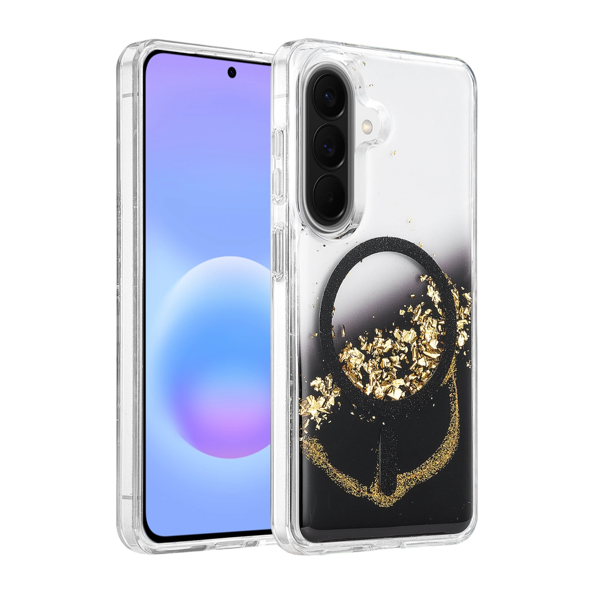 Onegif Samsung Galaxy A56 Lotus Simli Magsafe Kapak - Siyah
