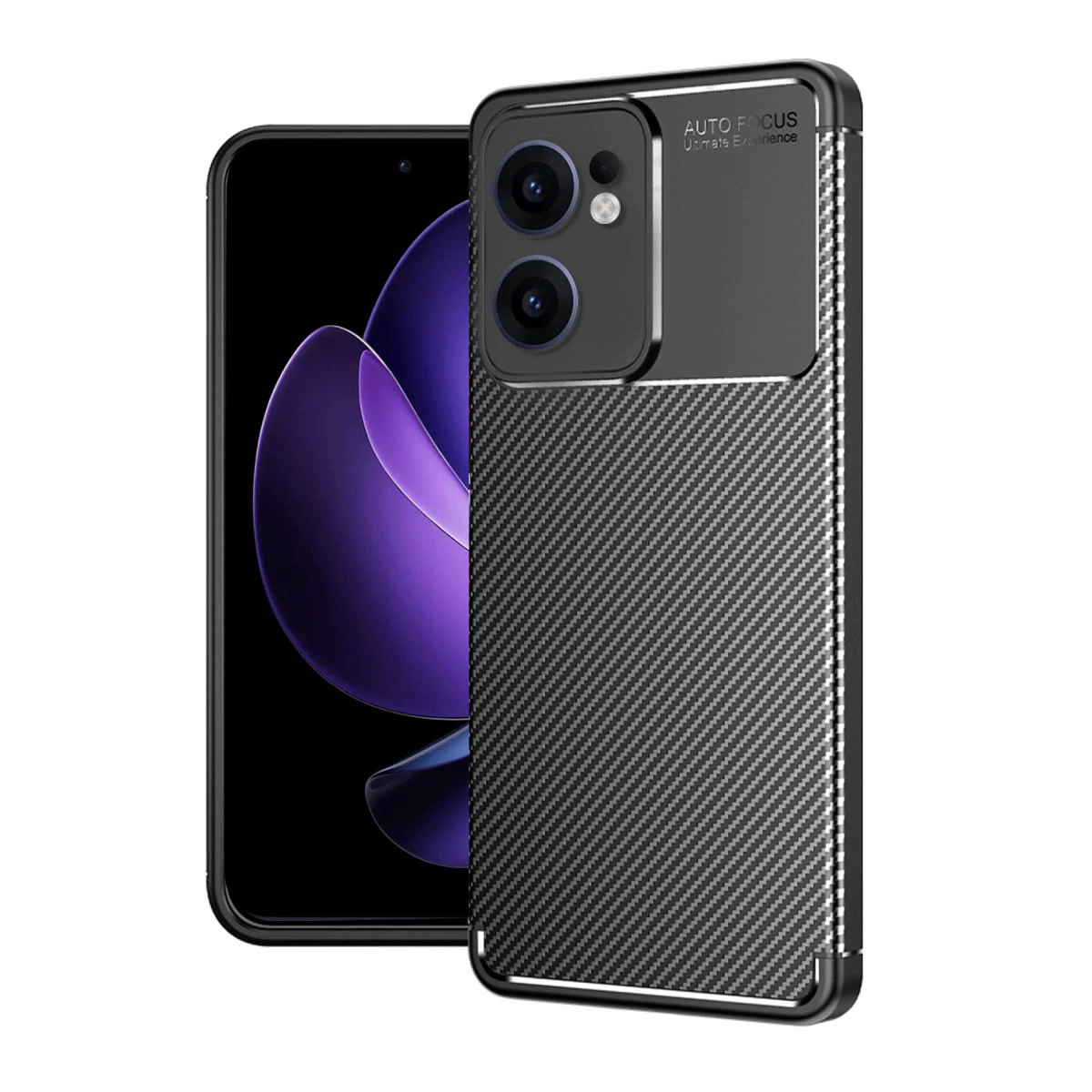 Oppo Reno 13f Kılıf Auto Focus Karbon Kapak - Siyah