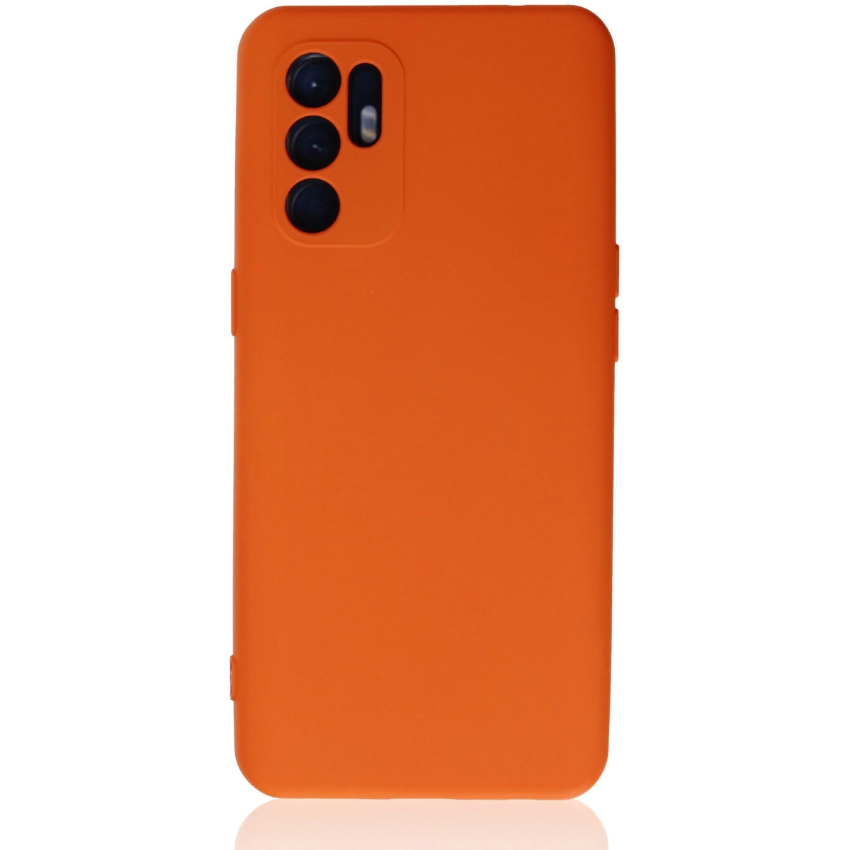 Oppo Reno 6 Kılıf Nano İçi Kadife Silikon - Turuncu