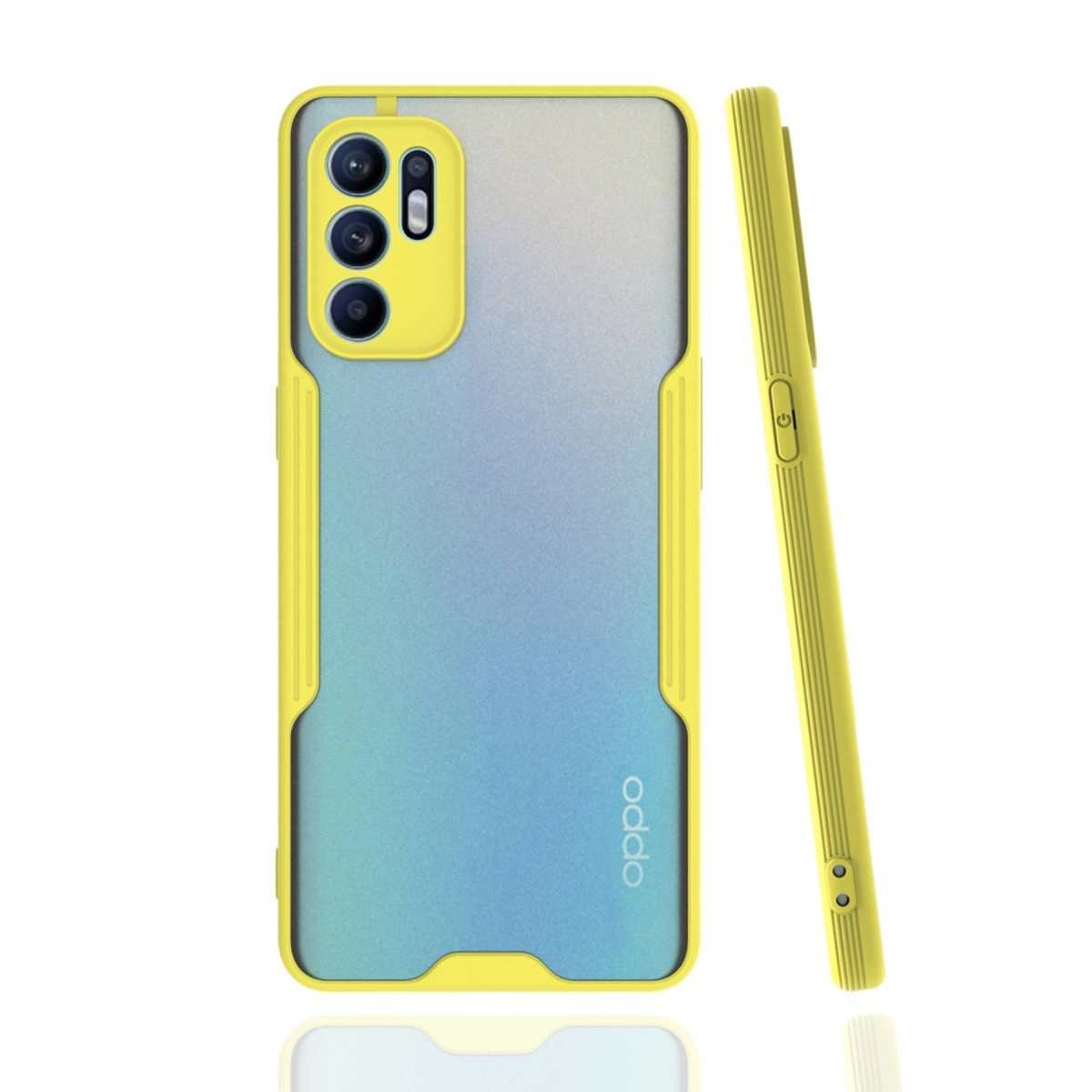 Oppo Reno 6 Kılıf Platin Silikon - Sarı