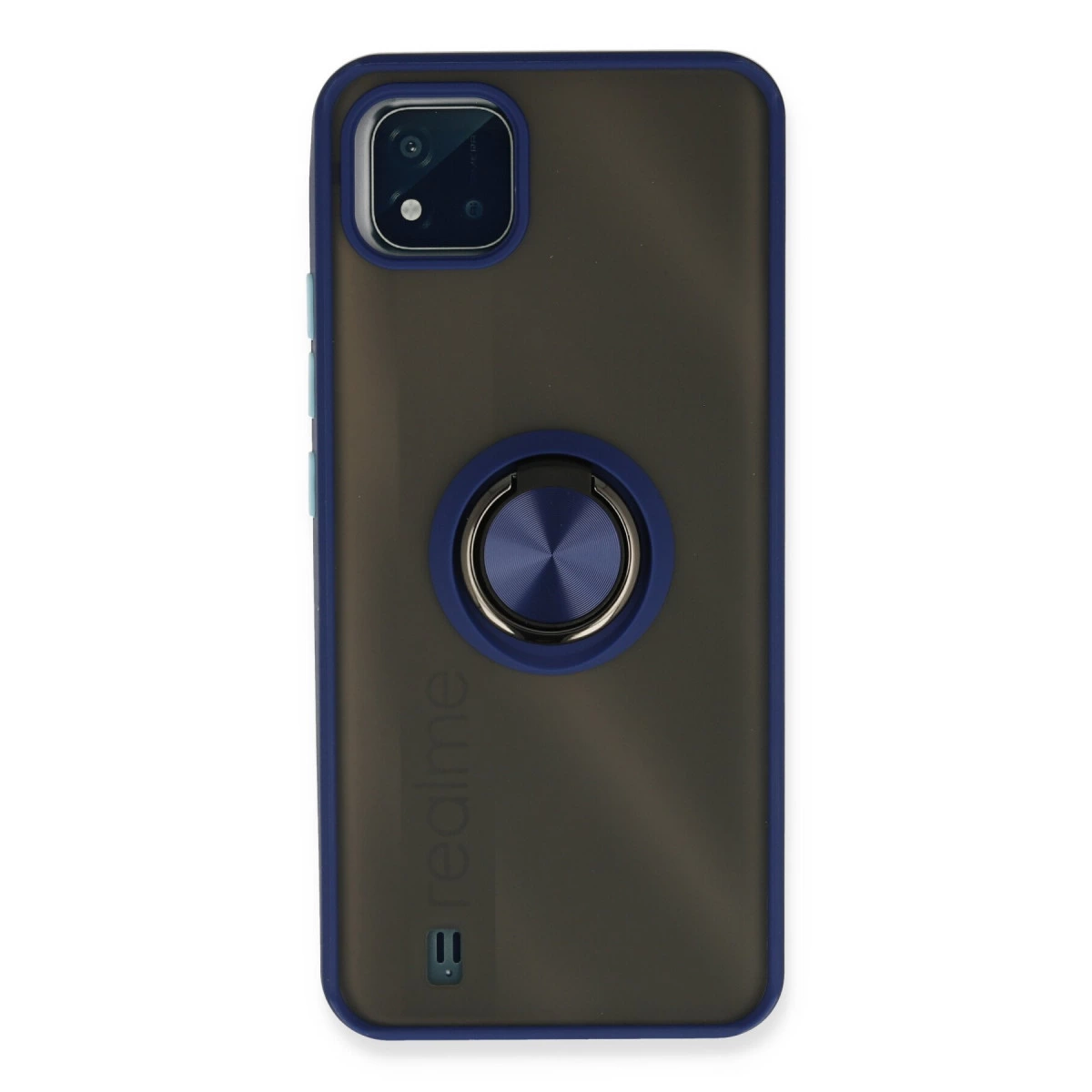 Realme C11 2021 Kılıf Montreal Yüzüklü Silikon Kapak - Lacivert