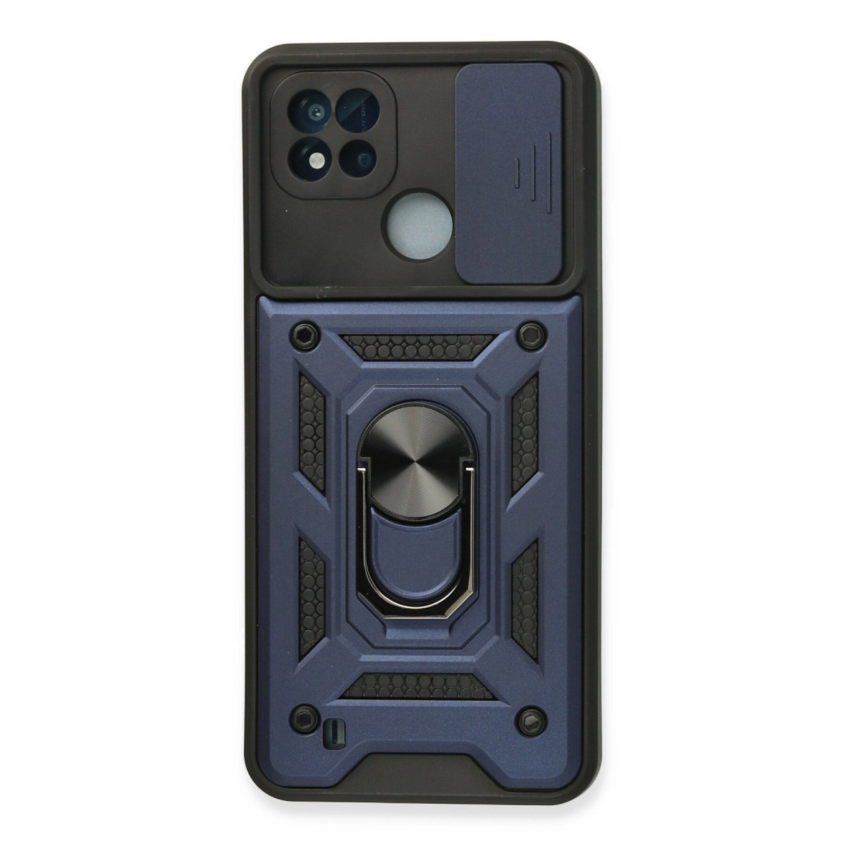 Realme C11 2021 Kılıf Pars Lens Yüzüklü Silikon - Lacivert