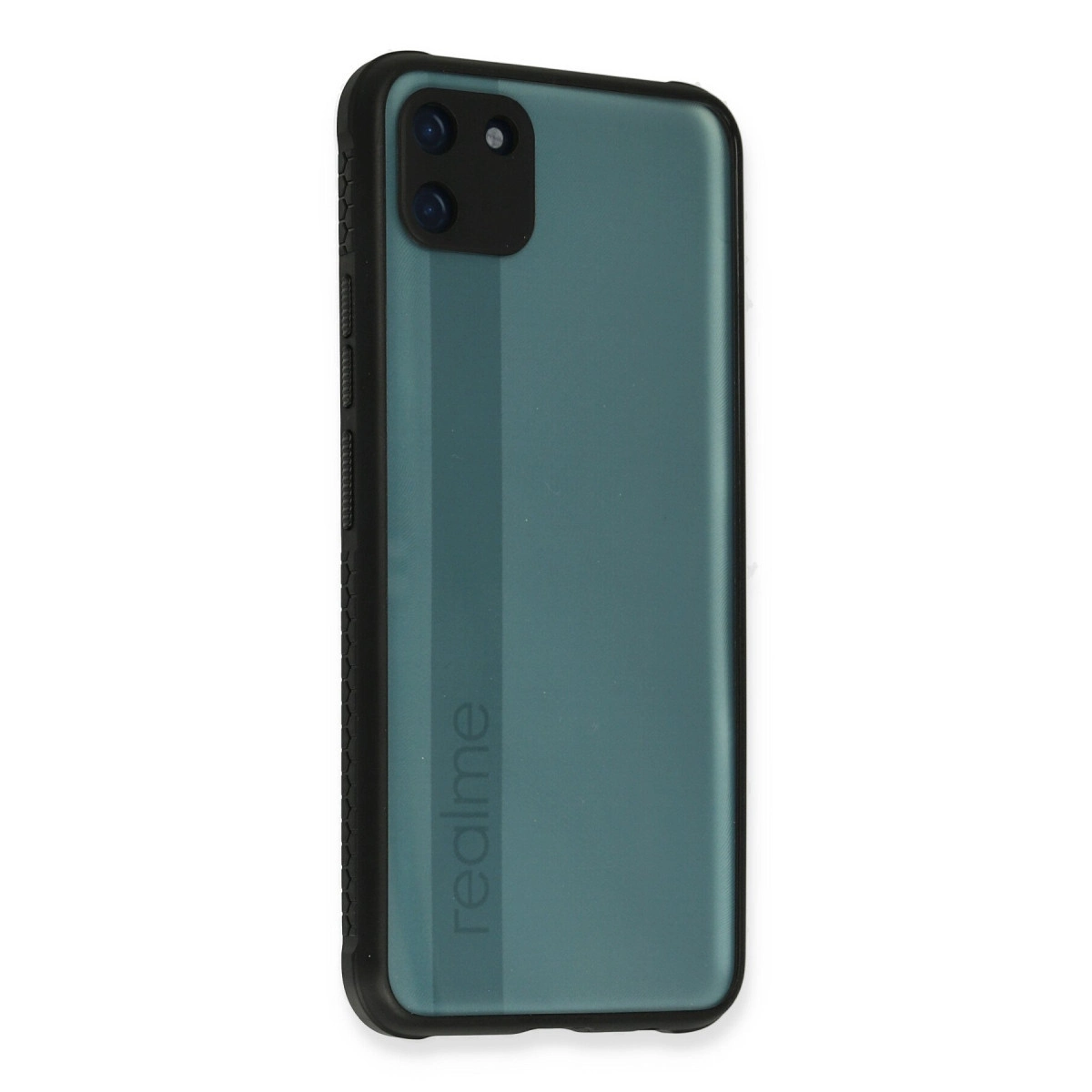 Realme C11 Kılıf Miami Şeffaf Silikon - Siyah