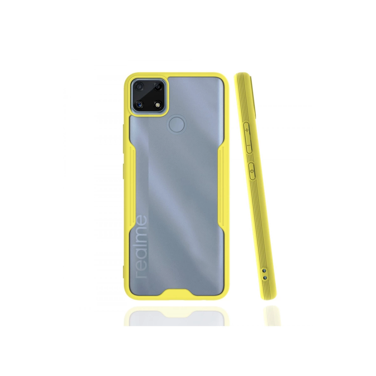 Realme C25 Kılıf Platin Silikon - Sarı