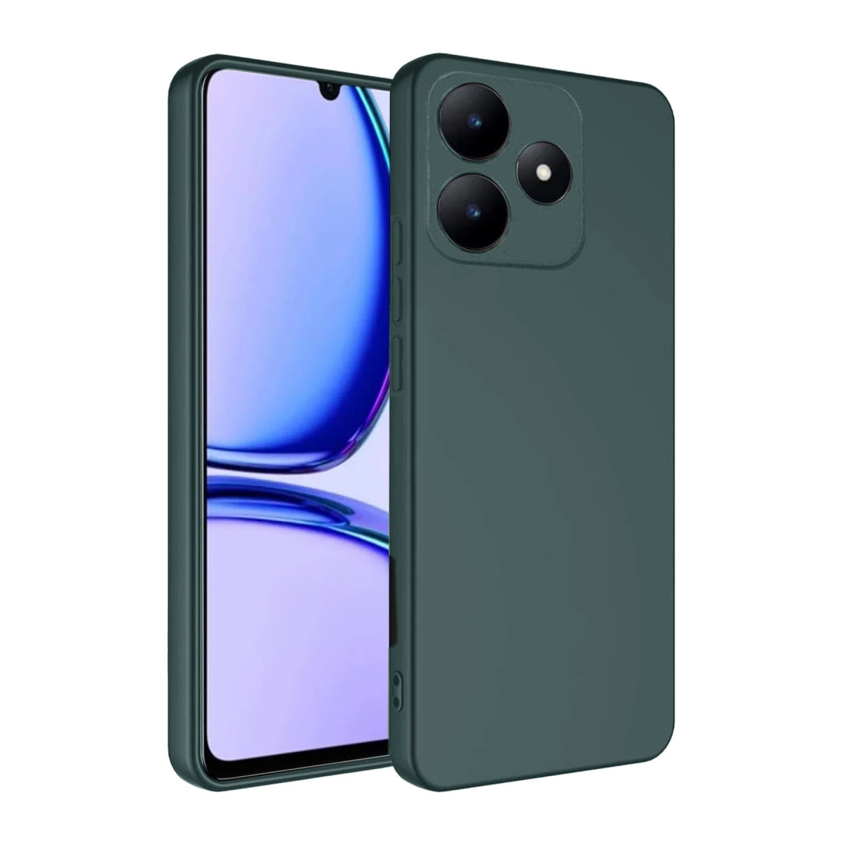 Realme C61 Kılıf First Silikon - Koyu Yeşil
