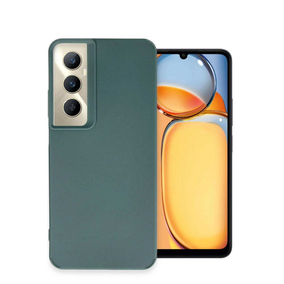 Realme C65 Kılıf Petro Silikon - Koyu Yeşil