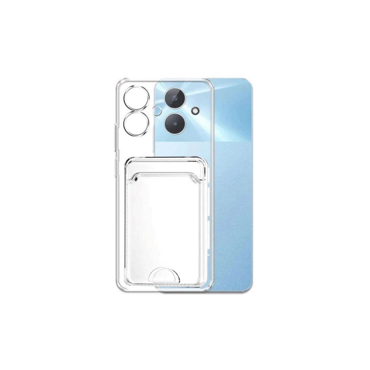 Realme Note 60 Kılıf Kart Şeffaf Silikon - Şeffaf