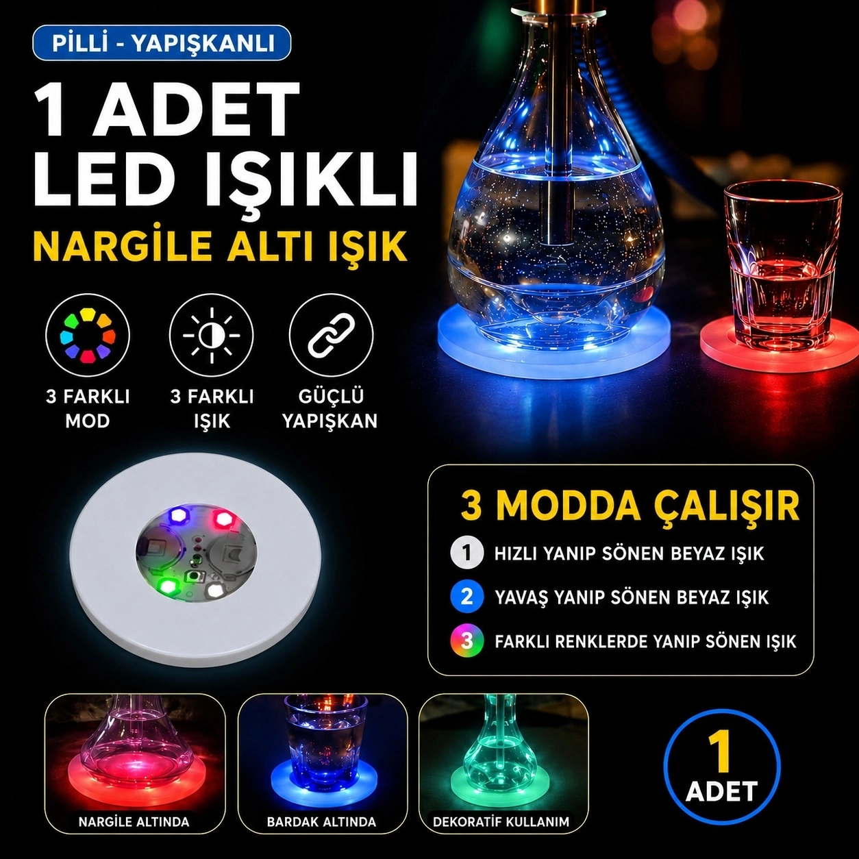 Rgb Led  Altı Işık 1 Adet
