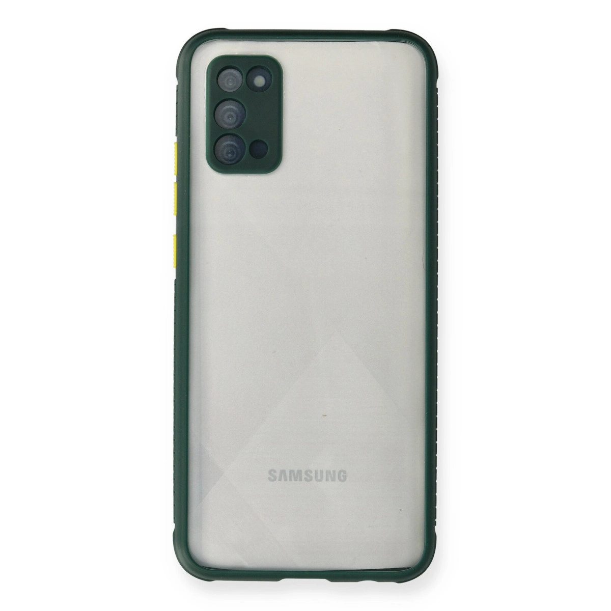 Samsung Galaxy A02s Kılıf Miami Şeffaf Silikon - Koyu Yeşil