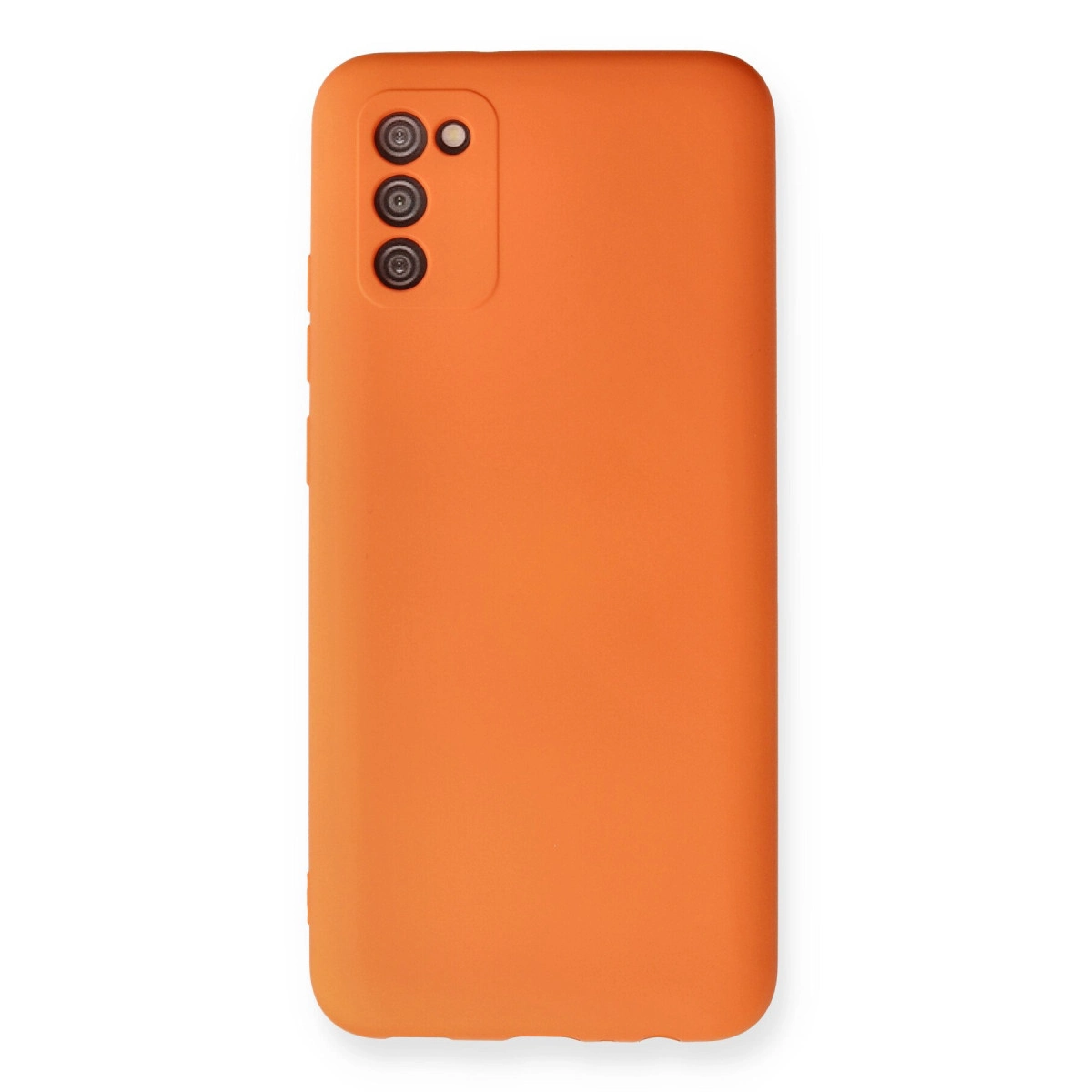 Samsung Galaxy A02s Kılıf Nano İçi Kadife Silikon - Turuncu