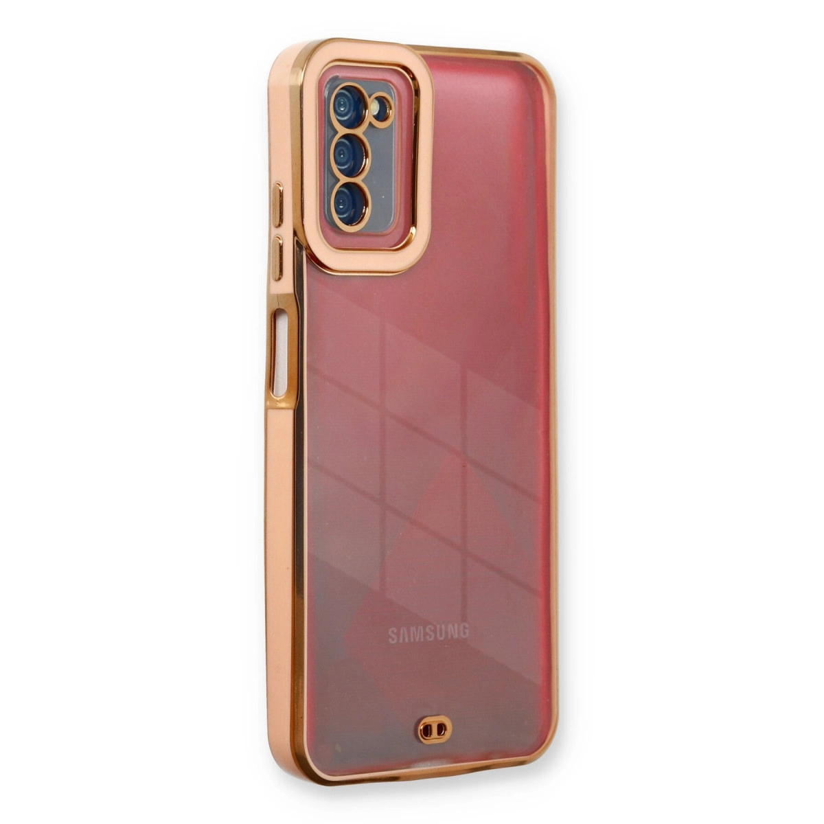 Samsung Galaxy A03s Kılıf Liva Lens Silikon - Rose
