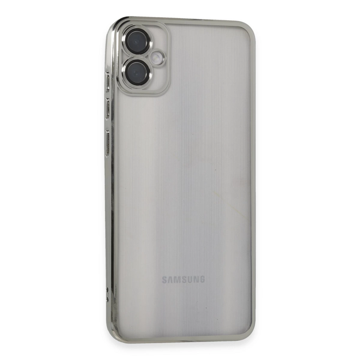 Samsung Galaxy A05 Kılıf Razer Lensli Silikon - Gümüş