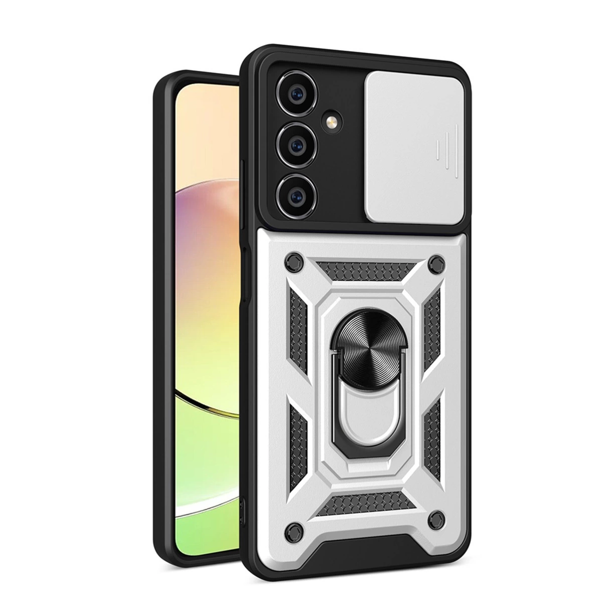 Samsung Galaxy A05s Kılıf Pars Lens Yüzüklü Silikon - Gümüş